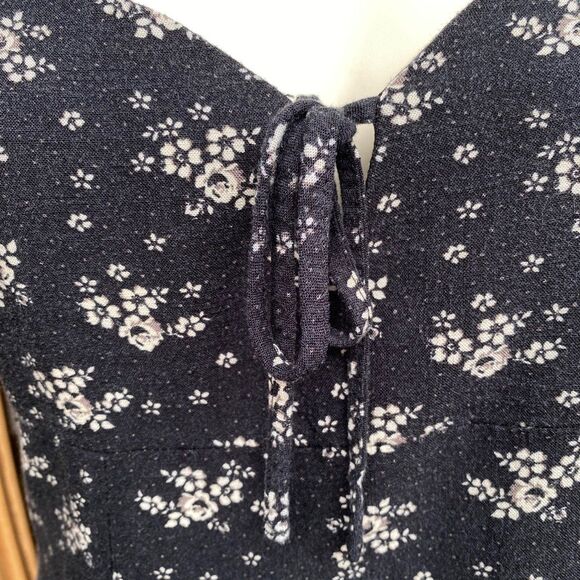 Aeropostale Size S peasant mini dress black white florals y2k style grunge boho - Picture 12 of 12